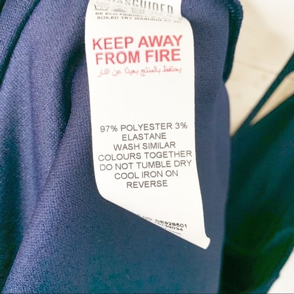 Misguided Navy Blue Ruffle Open Back Maxi Dress Prom Gala Black Tie Gown - Picture 7 of 9